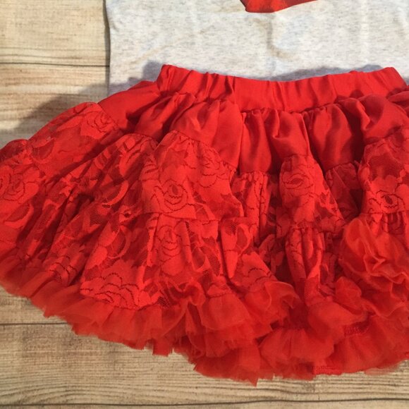 utu Couture Disney Beauty & the Beast Belle Red Rose Tutu and Shirt - Picture 2 of 10